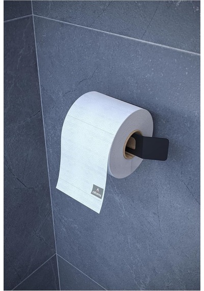 Modern Metal Tuvalet Kağıtlık Çelik Duvar Tipi Wc Peçete Askısı, Modern Minimal Banyo Aksesuarı - Siyah Diğer