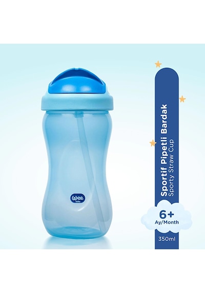 761 Wee Baby Pipetli Bardak Mavi 350ml 2 Adet Çok Renkli