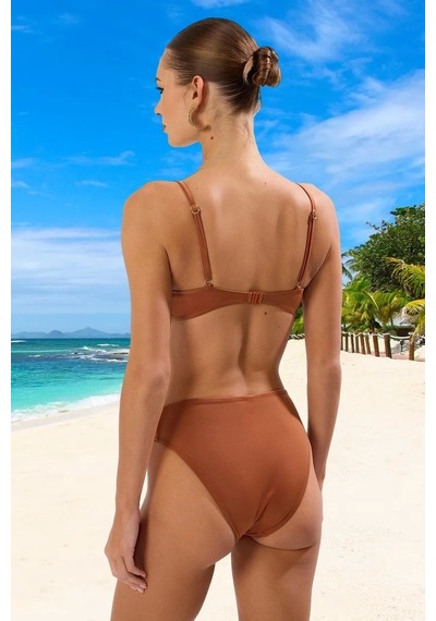 Ersefa Tasarım Bikini Takımı Klora Dayanıklı Yüksek Konfor Ergonomik Kes Kahverengi