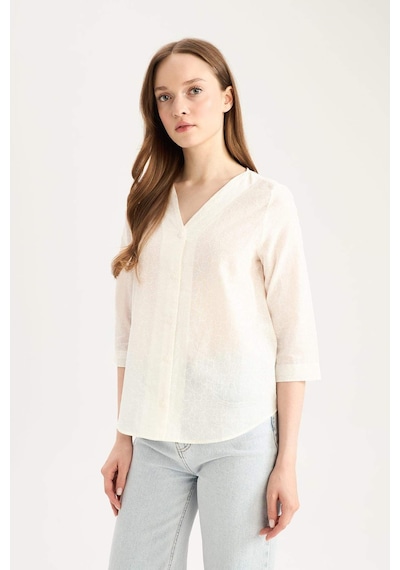 DeFacto Regular Fit Apaş Yaka Basic Düz Pamuklu Yarım Kollu Gömlek E5949AX25SPWT32 DeFacto Regular Fit Apaş Yaka Basic Düz Pamuklu Yarım Kollu Gömlek E5949AX25SPWT32