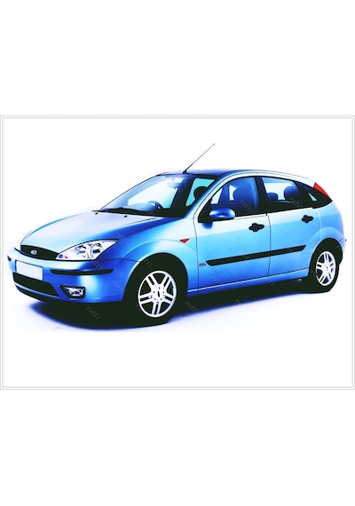 Ford Focus Mk1 Krom Cam Çıtası 4 Prç. 1998-2005  P.Çelik