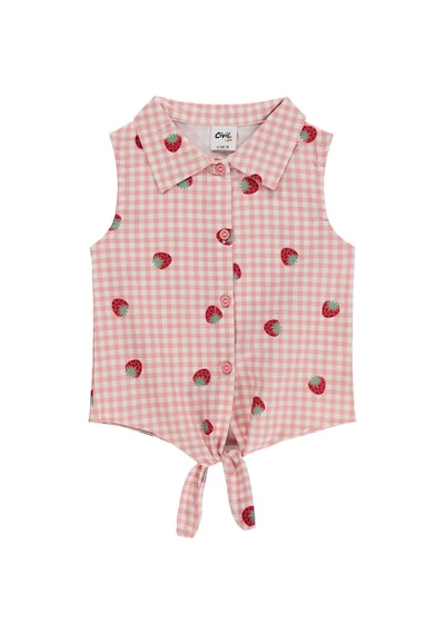 Civil Baby Puanlı Çizgli Empirme 6-18 Ay Gömlek - Pembe