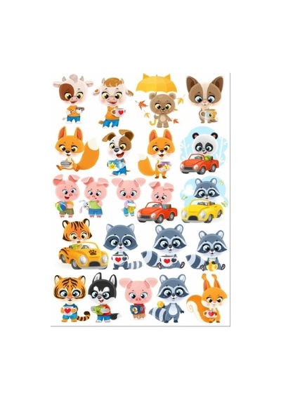 Sevimli Hayvanlar Sticker Set