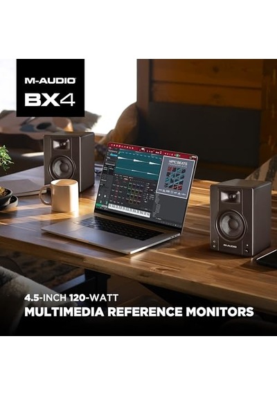 Ayrex M-audıo Bx4-4.5" Stüdyo Monitörleri, Hd Pc Hoparlörleri, Müzik Prodüksiyon Yazılımı İle Kayıt Ve Multimed