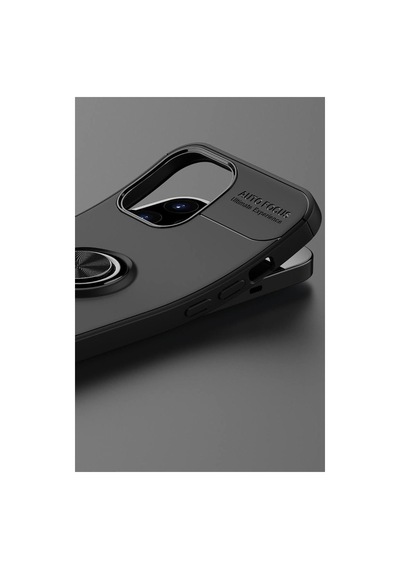Apple Uyumlu - iPhone 12 Pro Max Kılıf Range Yüzüklü Silikon - Kırmızı