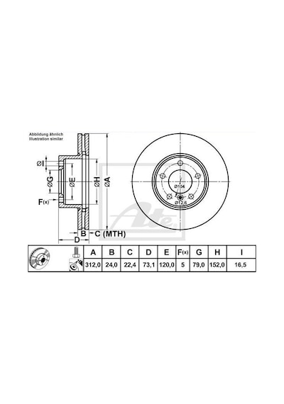 Bmw F22/F23 220D Ön Fren Diski 312 Mm Çap 2014 Sonrası Ate