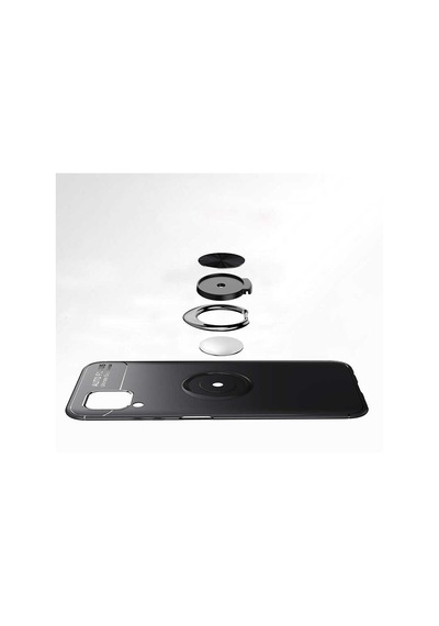 Huawei P40 Lite Kılıf Zore Ravel Silikon Kapak Siyah-Kırmızı