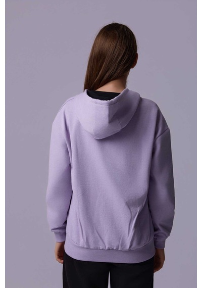Defys Defy S Kadın Oversize Kapüşonlu Fermuarlı Cepli Sweatshirt Lila - 527346818 Lila