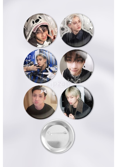 Bang Chan Stray Kids Kpop Çanta Süsü Rozet İğneli Buton Rozet Seti 6 Adet Altılı