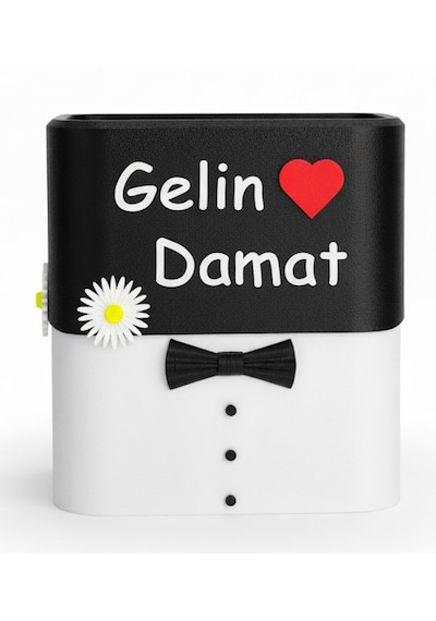 Mottopi Zarf Ve Takı Sandığı, Düğün Nişan Kutusu, İsme Özel, Çiçek Desenli, Kendinden Kilitli,altın Para Hediye Kutusu
