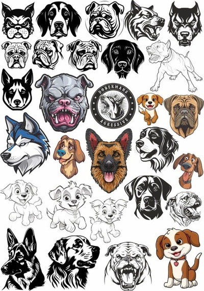 Köpek Türleri Sticker Set 1