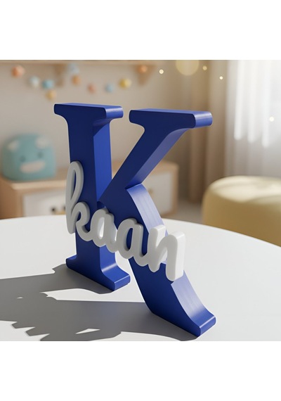 Kişiye Özel İsimli Dekoratif Masaüstü Obje - 17 Cm Modern Tasarım