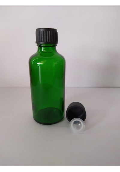 20Ml Cam Yeşil Şişe Düz Kapak Kör Tıpalı (10 Adet)