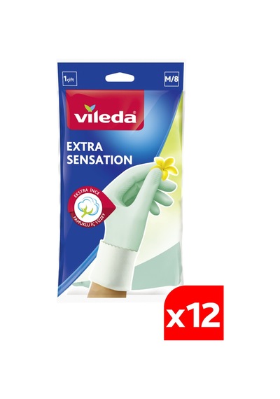 Vileda Extra Sensation Orta Boy Bulaşık Eldiveni M 12'li