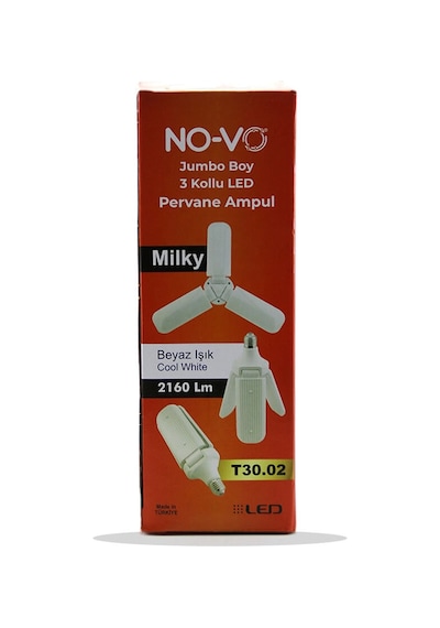 3 Kollu Pervane Modeli Beyaz Led Lamba Ampul 24w - E27 Bx40