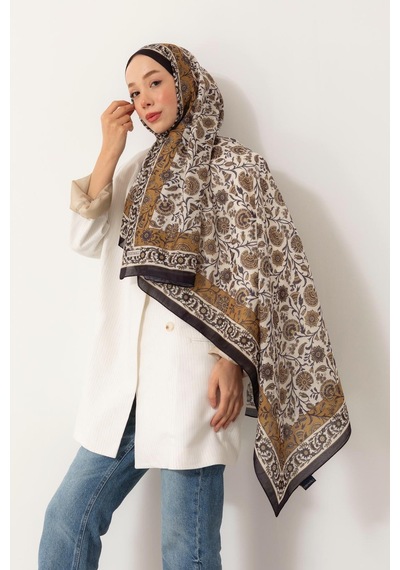 Mimiyum Soft Şal Çini Desenli Siyah