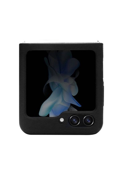 Galaxy Z Flip 5 Uyumlu Kılıf Tumı Liquid Silikon Metal Logo Dizayn Lisanslı Kapak Siyah