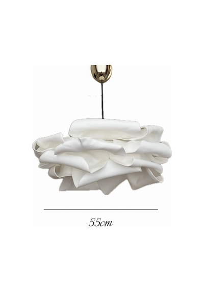 Eva Çiçek Form Beyaz El Yapımı Dekoratif Avize Modern Minimalist Tasarım Beyaz