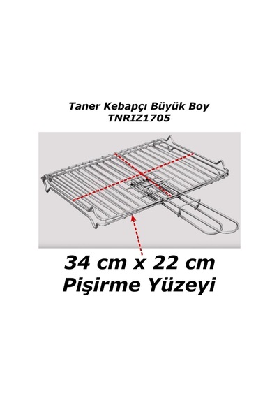 Taner Elektrikli Izgara Mangal Barbekü Çift Telli Büyük Boy
