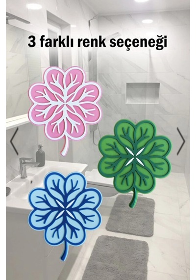 Yonca Figürlü Silikon Gider Koku Önleyici Kapak - Banyo Ve Mutfak Lavabo Koku Önleyici Haşere Engelleyici 3 Adet