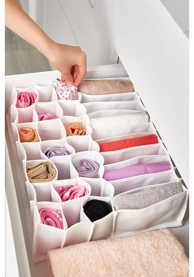 31 Gözlü Petek Ve Cepli Organizer Çekmece İçi Çorap Ve İç Çamaşırı Düzenleyici 42 X 32 X 11 Cm Kuma Diğer
