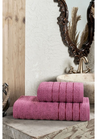 Veramoni Fluffy 2'li Banyo Havlu Seti Mürdüm