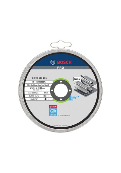 Ayrex Professional Accessories İçin Ayırma Diski Düz Standart Inox Rapido Wa 60 T Bf, 125 Mm, 10-er Paket, 260860