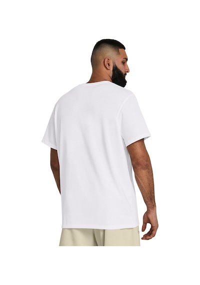 Under Armour Heavyweight Left Chest Patch Erkek Beyaz Yuvarlak Yaka Tişört Beyaz