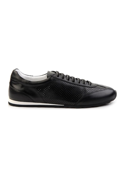 Bambi Siyah Hakiki Deri Erkek Sneaker E01083017103 Siyah