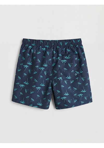 Lcw Swımwear Lacivert Kısa Boy Palmiye Desenli Erkek Deniz Şortu