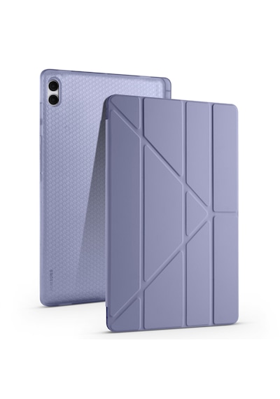 Samsung Galaxy Tab S11 Ultra Uyumlu Kılıf Tri Folding Kalem Bölmeli Katlanabilir Standlı Pu Yumuşak Kapak Kapaklı Kılıf