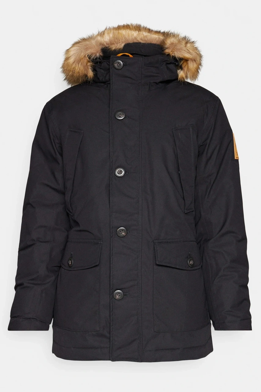 Timberland Dryvent Scar Ridge Waterproof Parka Erkek Su Geçirmez Kapüşonlu Parka Siyah Siyah