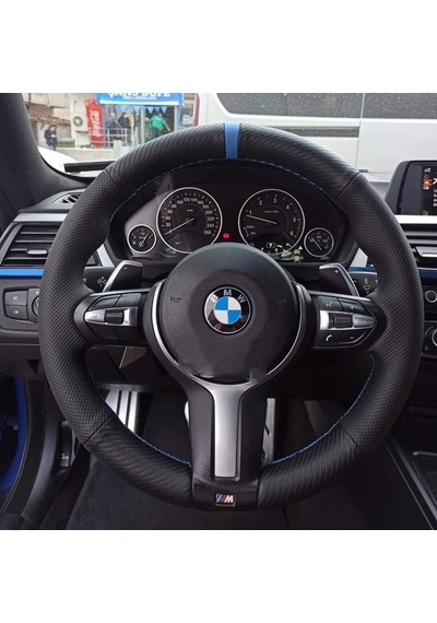 Bmw F30 Noktalı Karbon Mavi Yüzüklü Mavi Dikişli Simit Kısmına