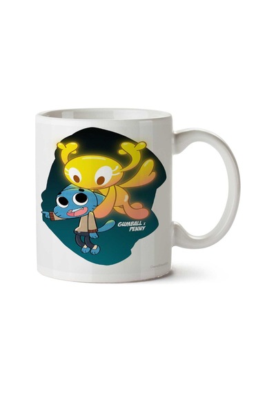 Gumball And Penny İki Tarafı Baskılı Kupa Bardak Çok Renkli