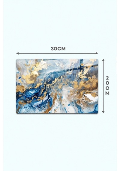Gökçeoğlu Cam Kesme Tahtası Mistik Mermer Temalı - Cam Kesme Tablası 20cm X 30cm Çok Renkli
