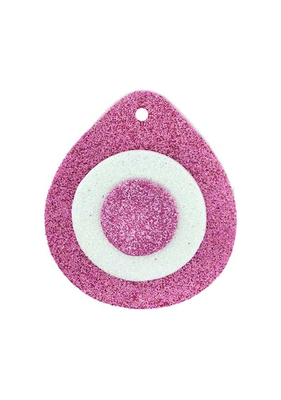 Evadan Nazar Boncuğu Simli 5.5 X 7 Cm 25 Adet Pembe