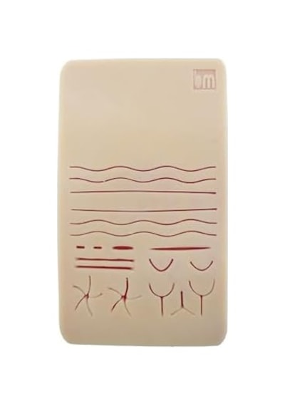 Edulaparoskopi Silikon Dikiş Pedi 19x9 Cm 7 Mm Küçük Boy Eğitim Matı Simülasyon Amaçlı Dikiş Pedi