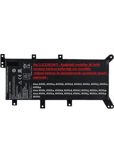 Asus Uyumlu A555D K555D X555D F555La C21N1347 Bataryası. Pili - Ver.1