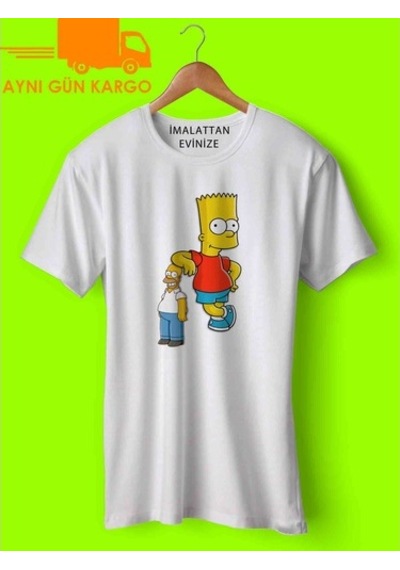 Simpsons Baba Çocuk Baskılı Tişört Ücretsiz Kargo