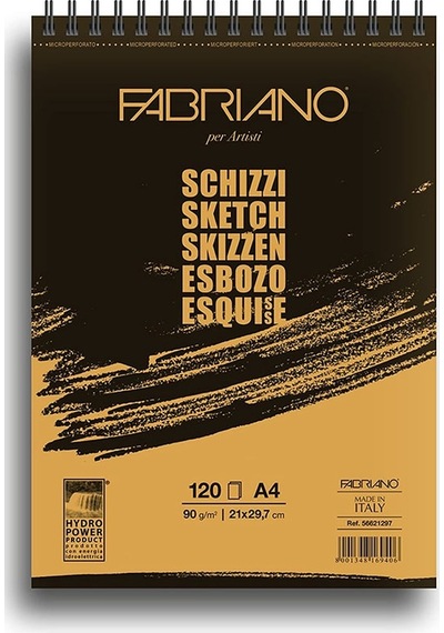 Fabriano Sketch Spiralli Çizim Defteri 90G A4 120 Yaprak