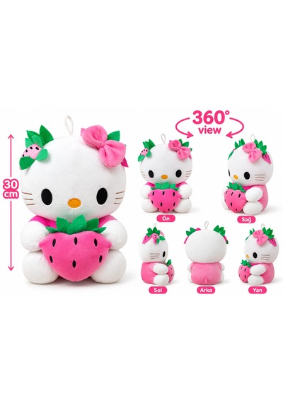 Oyuncak Hello Kitty Peluş Orta Boy Yumuşak Sevimli Hediyelik Oyun Arkadaşı 30 Cm Pembe