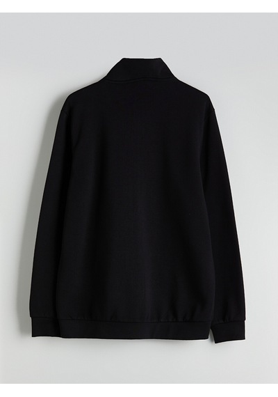 LC Waikiki Lc Waıkıkı Siyah Dik Yaka Erkek Fermuarlı Sweatshirt