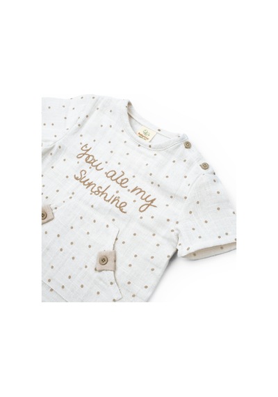 Babycosy Organic Wear Bebek Şort&tshirt Set,müslin,%100 Pamuk,bebek Ve Yenidoğan Serisi Ekru