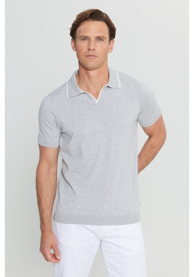 AC&Co / Altınyıldız Classics Erkek Acık Grı Melanj %100 Pamuk Standart Fit Normal Kesim Polo Yaka Triko Tişört Acık Grı Melanj AC&Co / Altınyıldız Classics Erkek Acık Grı Melanj %100 Pamuk Standart Fit Normal Kesim Polo Yaka Triko Tişört Acık Grı Melanj