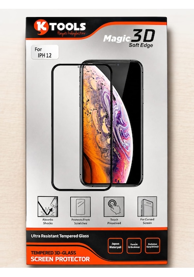 Apple iPhone Uyumlu 12 İçin Soft Edge Parmak İzi Bırakmayan Gerçek Temperli Cam