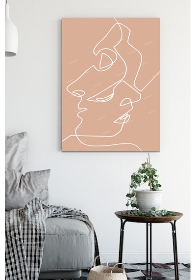 Yüzler ve Suretler Minimalist Modern Sanatsal Kanvas Tablo 50 x 70 s