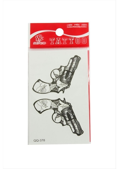 Silah - 440 - Tattoo Dövme Sticker - Csmo-tex - - Beyaz