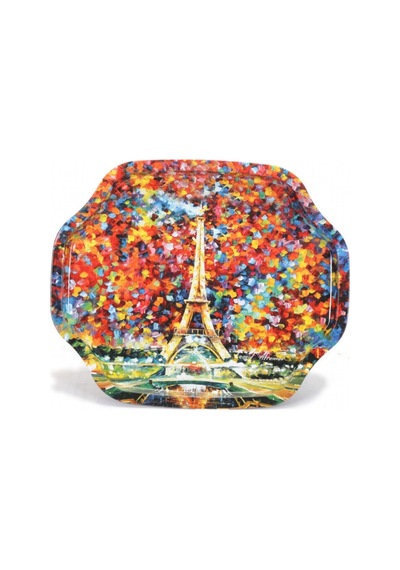 Ef166-02 Afremov Paris Desenli Özel Şekil Tepsi 28x33 Cm Desenli