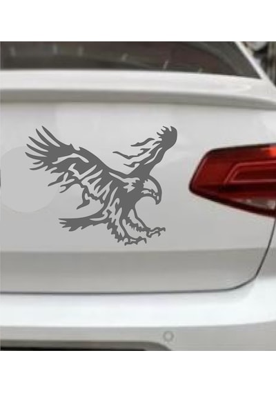 Sticker Dizayn Kartal Sticker - Eagle Beşiktaş Kanatlı Uçan Kartal Sticker - Araba Oto Motosiklet Karavan Cam Sticker - 00326 60x47 Cm