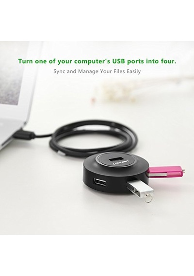Ugreen Usb 2.0 4 Portlu Hub Çoklayıcı, Siyah